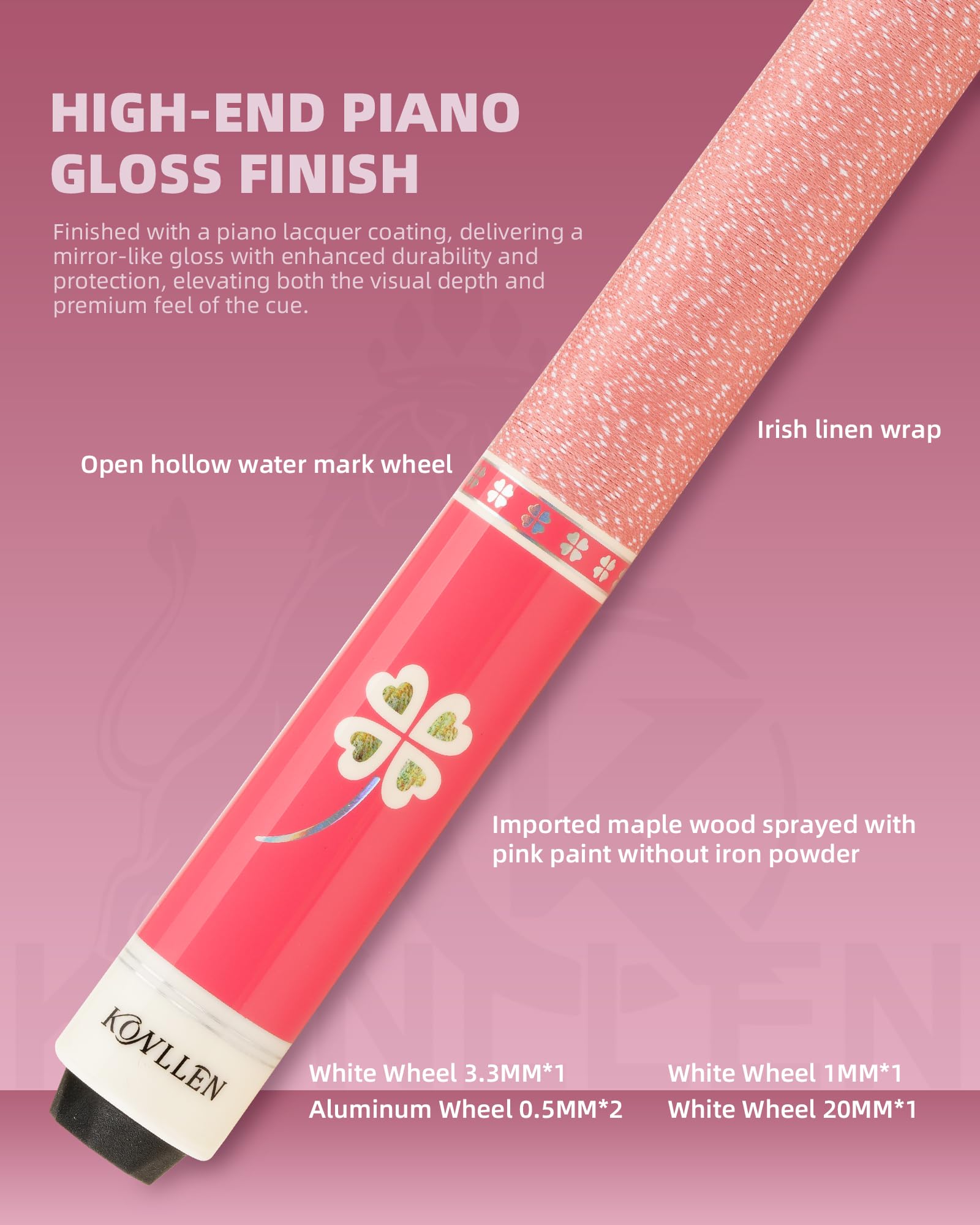 Amazon.co.jp: KONLLEN 低偏向ピンクプールキュー、若くてファッショ